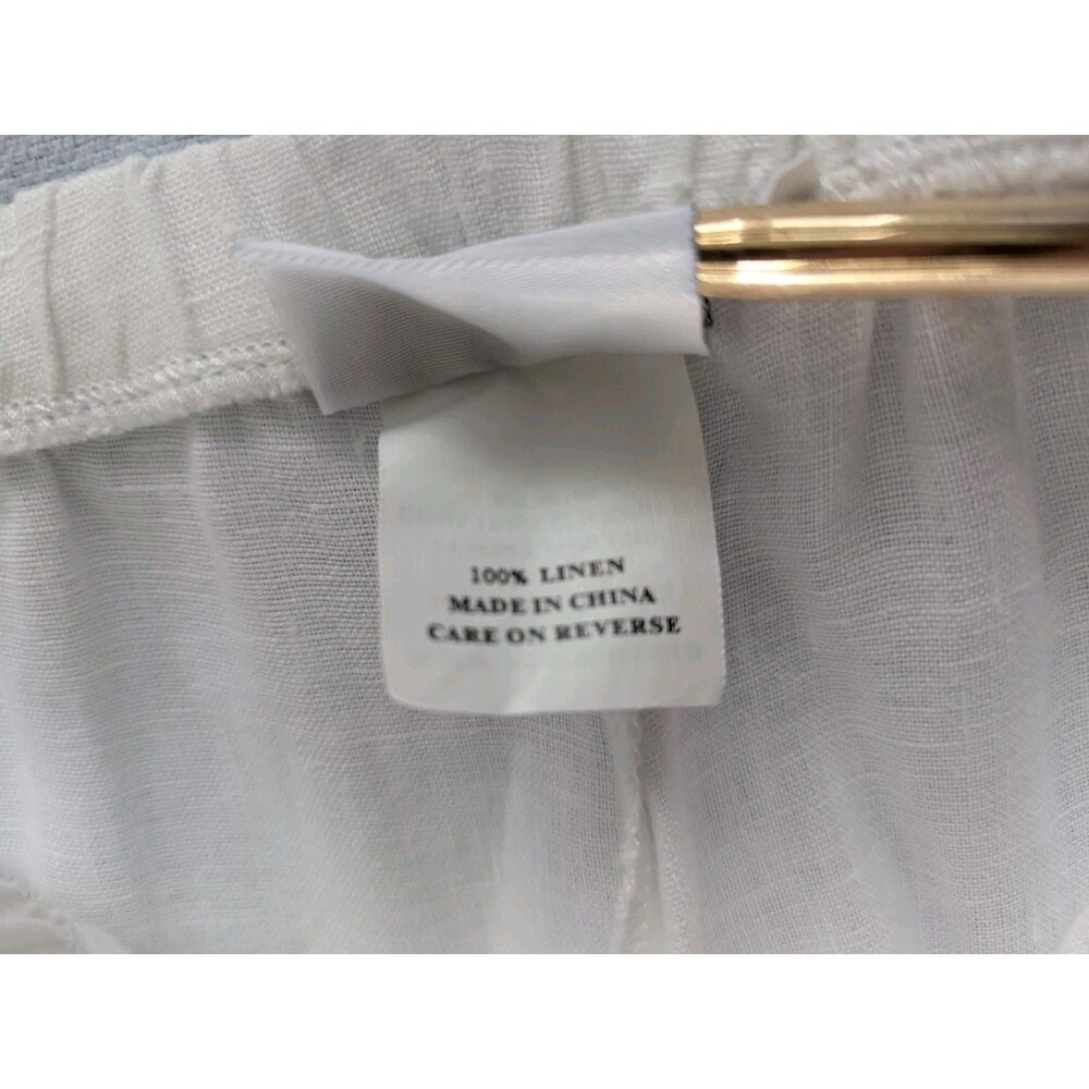 Hot Cotton Lagenlook Outfit Tunic Top & Pants White Set 3/4 Sleeve Size XL - Picture 9 of 11